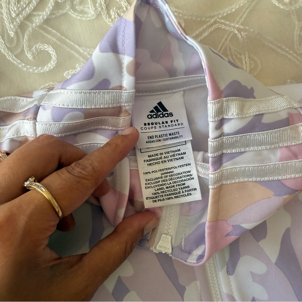 Adidas Puffer Jacket Pink and Purple Cozy Style - Picture 7 of 11
